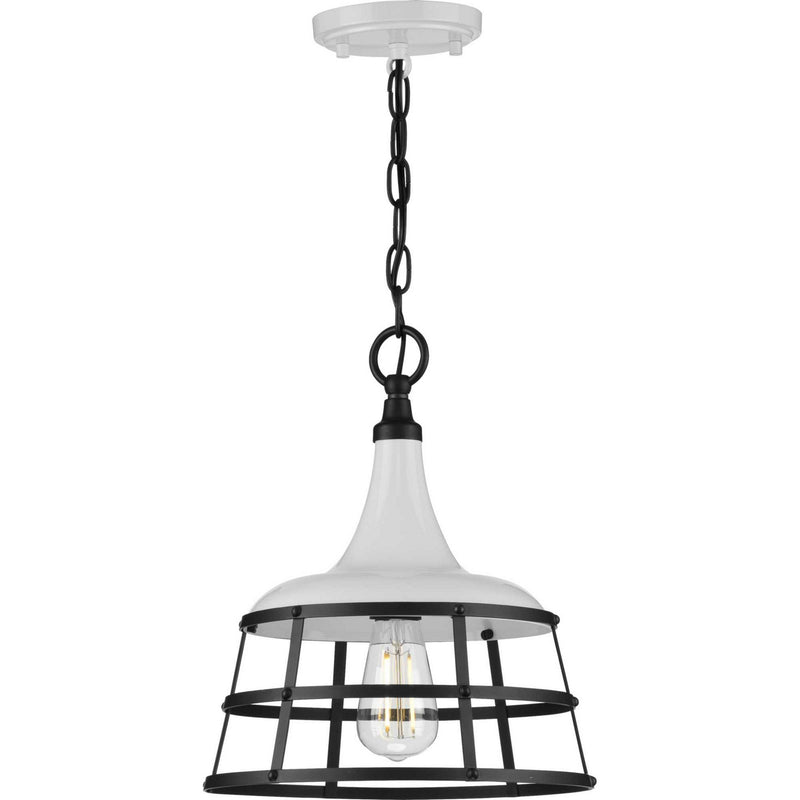 Bastille One Light Pendant in White