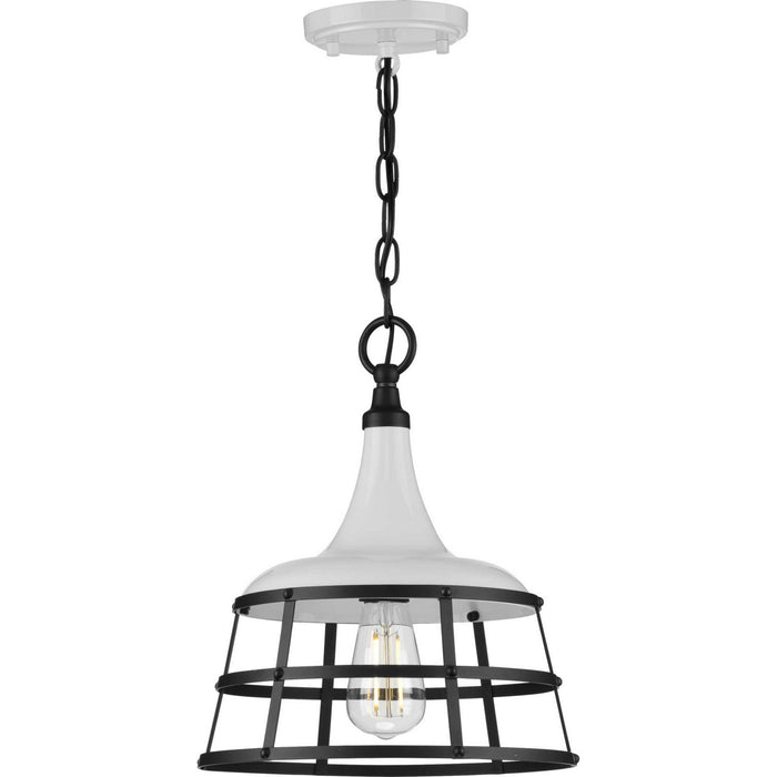 Bastille One Light Pendant in White