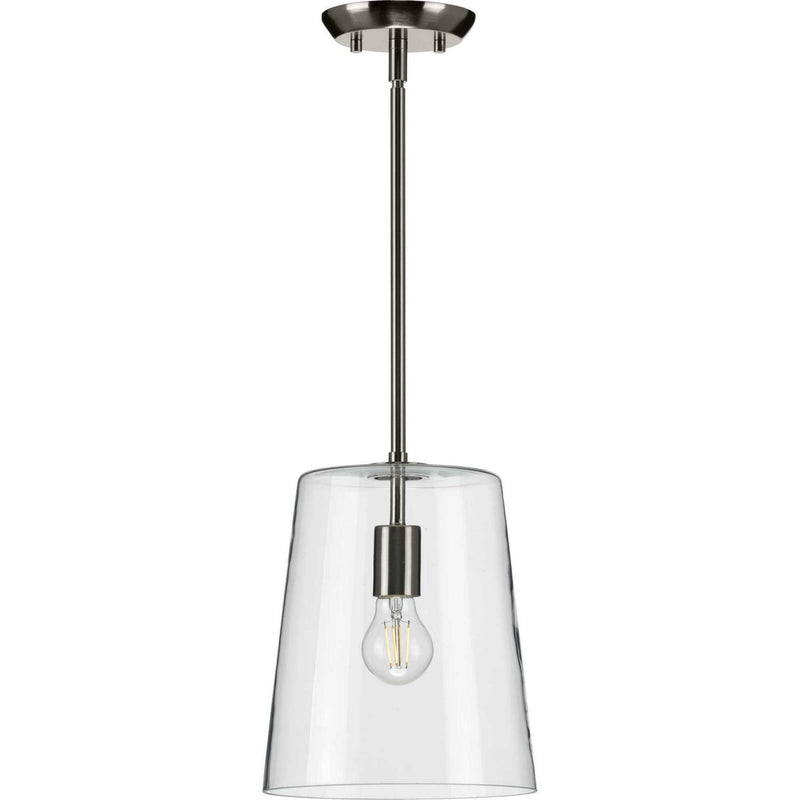 Clarion Clear Glass Mini Pendant in Brushed Nickel