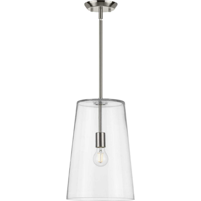 Clarion One Light Pendant in Brushed Nickel