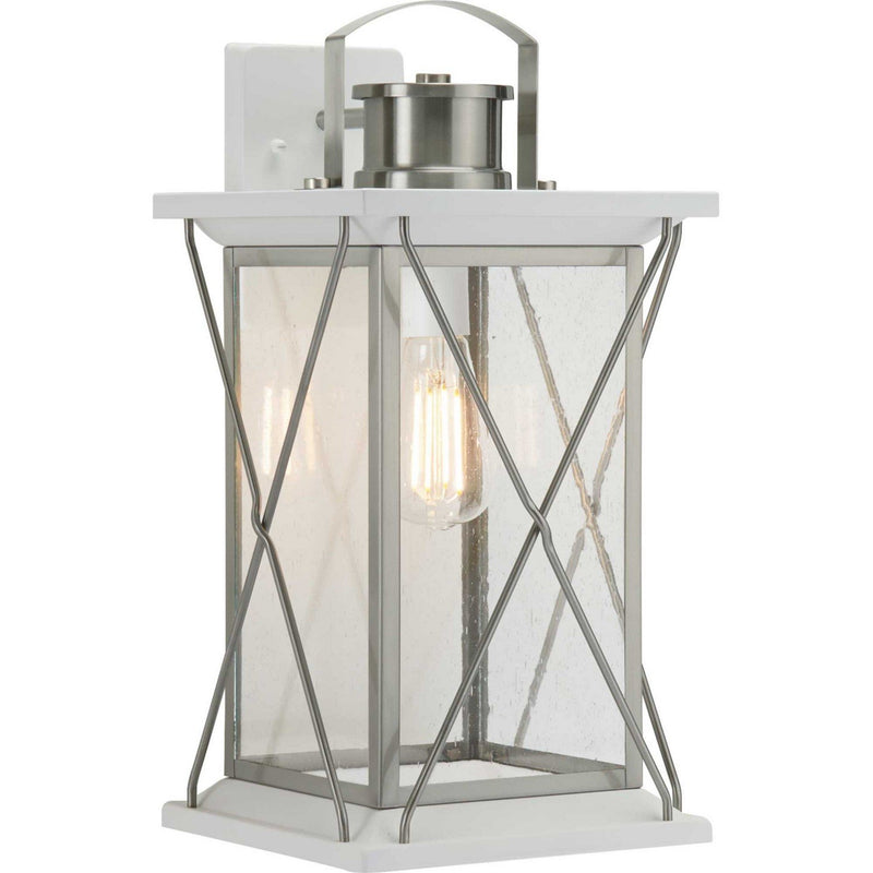 Barlowe Large Outdoor Wall Lantern in Stainless Steel