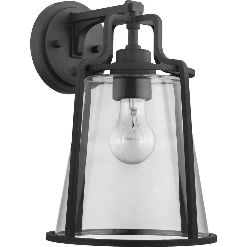 Benton Harbor Large Outdoor Wall Lantern in Black