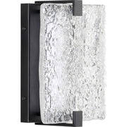 LED Stone Glass Wall Sconce in Black