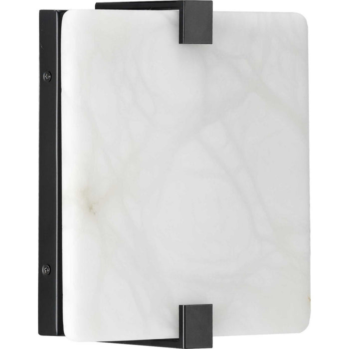 Led Alabaster Stone LED Wall Sconce in Black