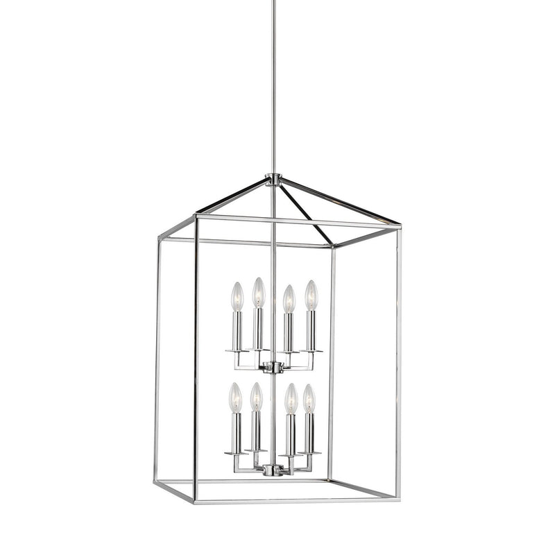 Perryton 19" 8-Light Foyer Pendant in Chrome
