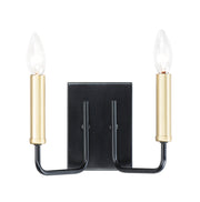 Sullivan 2 Light Bath Vanity Light in Black / Gold
