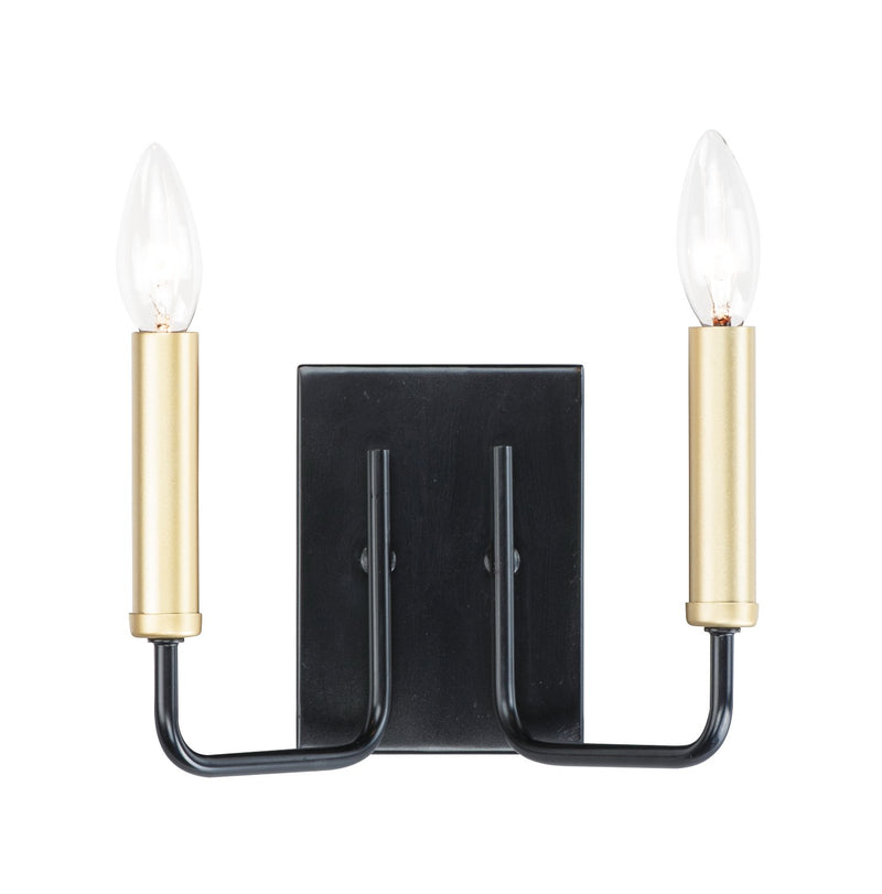 Sullivan 2 Light Bath Vanity Light in Black / Gold