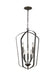 Romee Six Light Hall / Foyer Pendant in Bronze