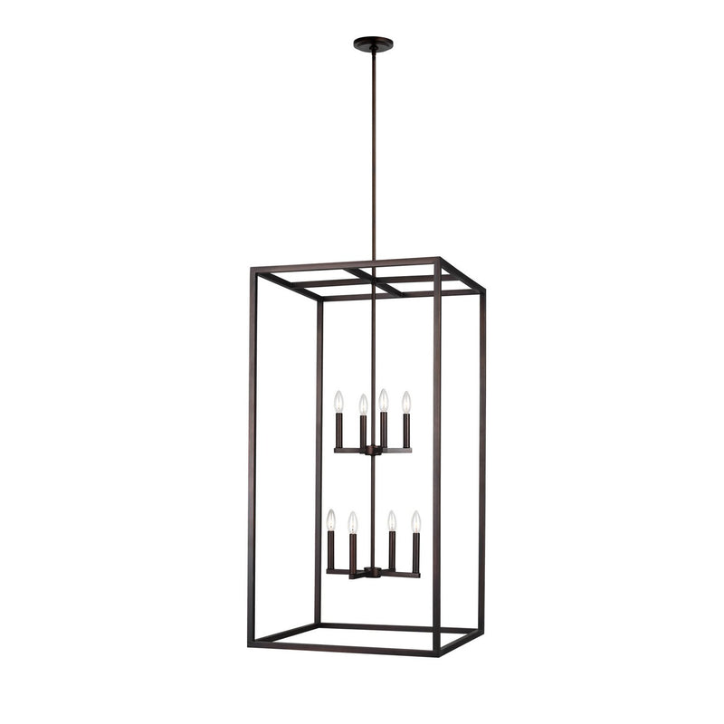 Moffet Street 8-Light Pendant in Bronze