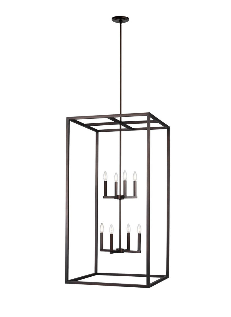 Moffet Street 8-Light Pendant in Bronze