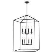 Perryton 22" 8-Light Foyer Pendant in Midnight Black