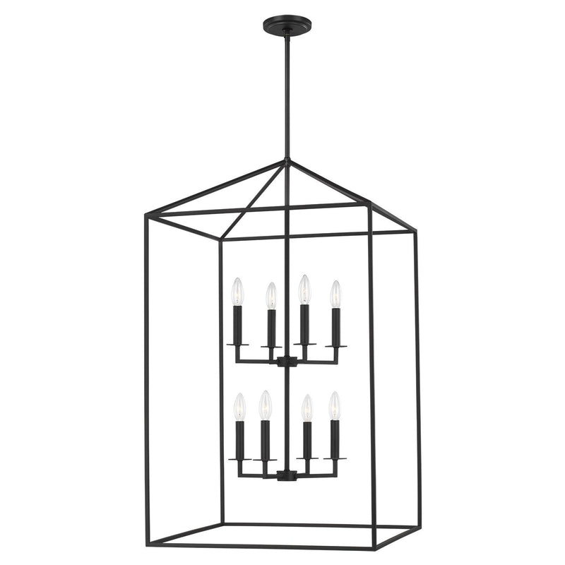 Perryton 22" 8-Light Foyer Pendant in Midnight Black