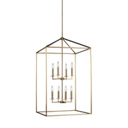 Perryton 22" 8-Light Foyer Pendant in Satin Brass