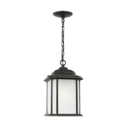 Kent Satin Etched Outdoor Lantern Pendant in Oxford Bronze