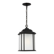 Kent Satin Etched Outdoor Lantern Pendant in Black