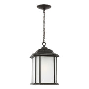 Kent Satin Etched Outdoor Lantern Pendant in Oxford Bronze
