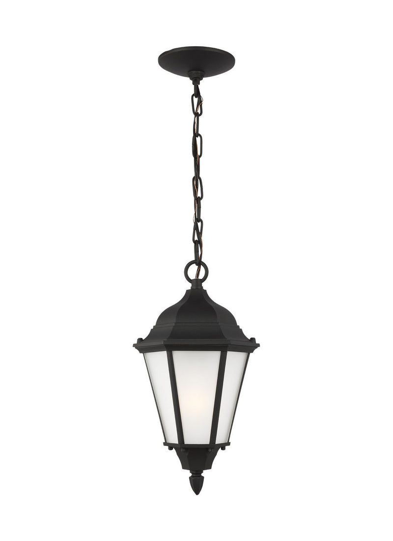 Bakersville Satin Etched Outdoor Lantern Pendant in Black