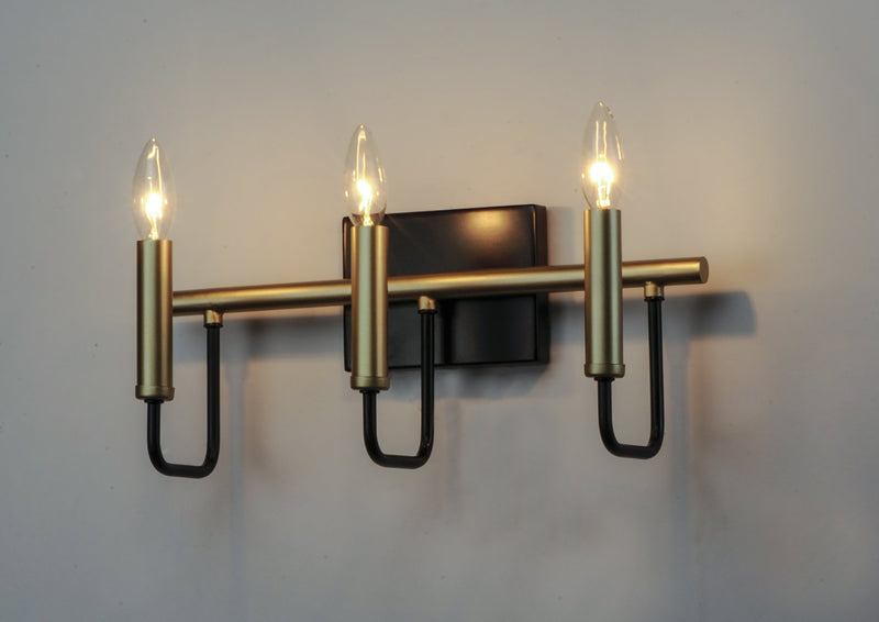 Sullivan 3 Light Bath Vanity Light in Black / Gold