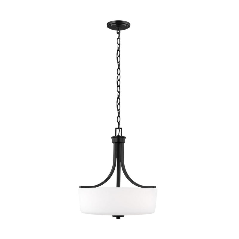 Kemal Three Light Pendant in Midnight Black