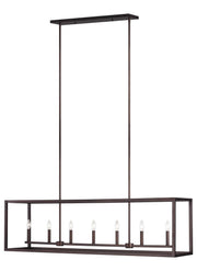 Moffet Street 7-Light Linear Pendant in Bronze