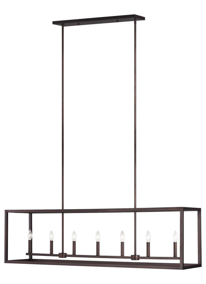 Moffet Street 7-Light Linear Pendant in Bronze