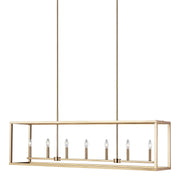 Moffet Street 7-Light Linear Pendant in Satin Brass