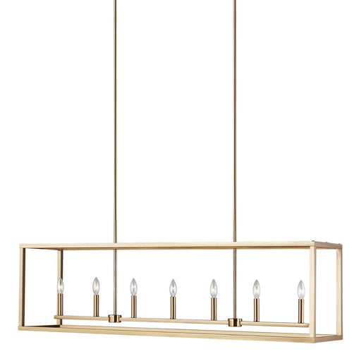 Moffet Street 7-Light Linear Pendant in Satin Brass