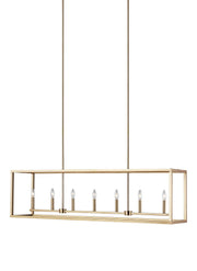 Moffet Street 7-Light Linear Pendant in Satin Brass