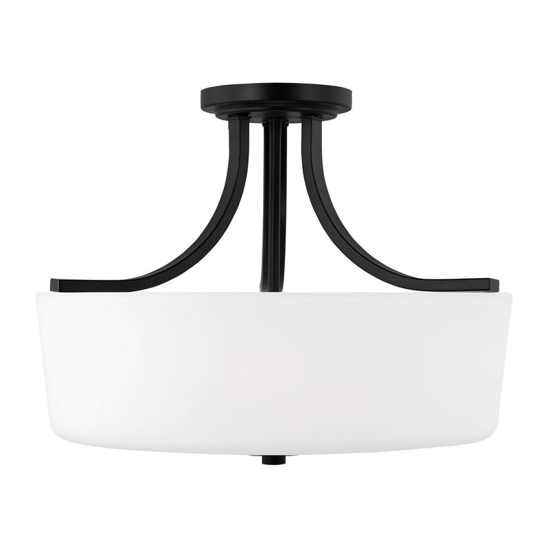 Kemal 3-Light Semi-Flush Mount in Midnight Black