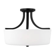Kemal 3-Light Semi-Flush Mount in Midnight Black