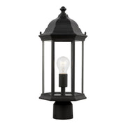 Sevier 18" Clear Glass Outdoor Post Light in Black