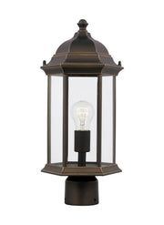 Sevier 18" Clear Glass Outdoor Post Light in Antique Bronze