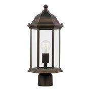 Sevier 18" Satin Etched Outdoor Post Light in Antique Bronze