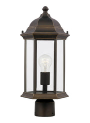 Sevier 18" Satin Etched Outdoor Post Light in Antique Bronze
