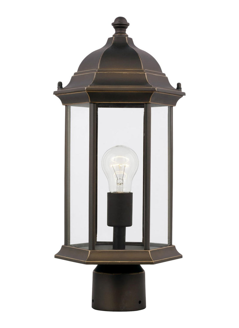 Sevier 18" Satin Etched Outdoor Post Light in Antique Bronze