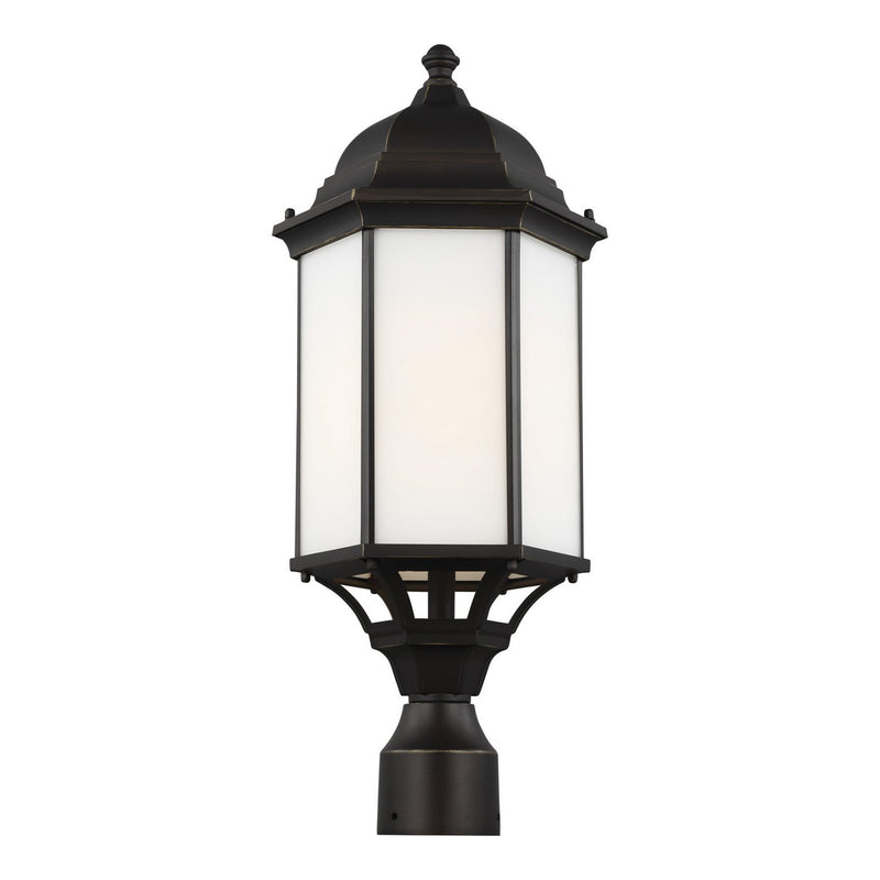 Sevier 22" Satin Etched Outdoor Post Light in Antique Bronze