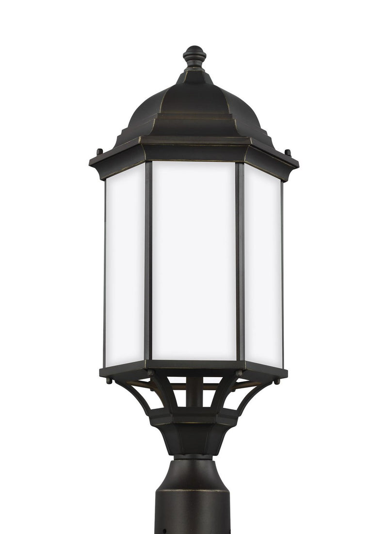Sevier 22" Satin Etched Outdoor Post Light in Antique Bronze