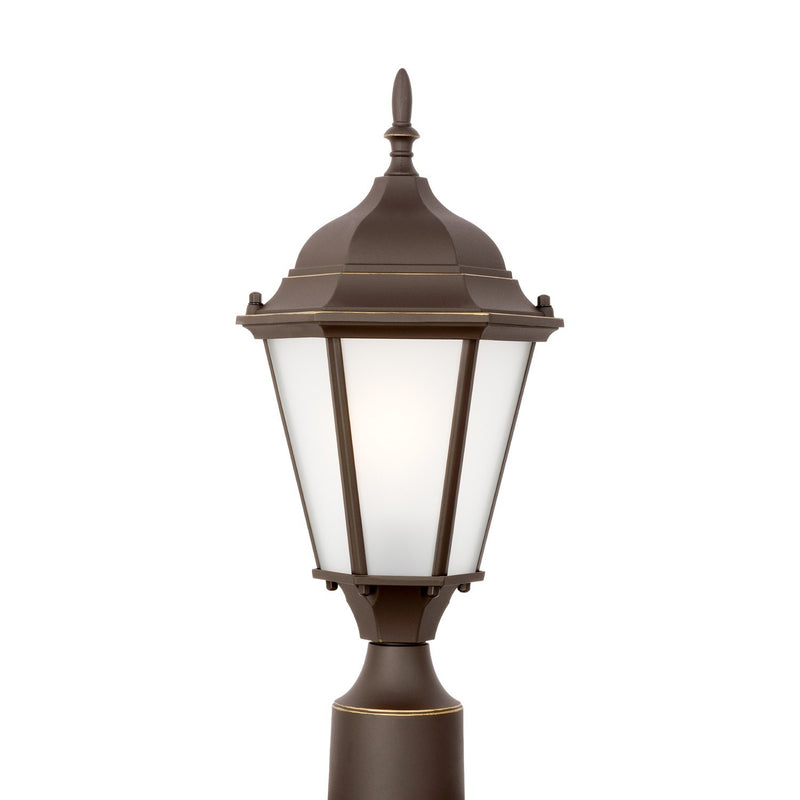 Bakersville Satin Etched Outdoor Post Light in Antique Bronze