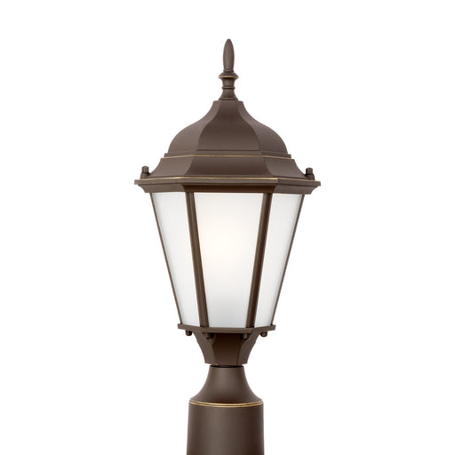 Bakersville Satin Etched Outdoor Post Light in Antique Bronze