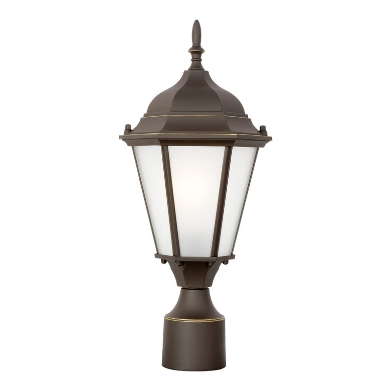 Bakersville Satin Etched Outdoor Post Light in Antique Bronze