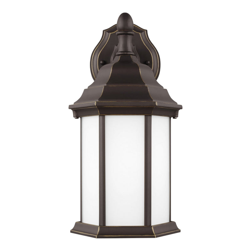 Sevier 12.5" Satin Etched Outdoor Wall Lantern in Antique Bronze