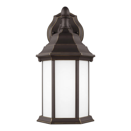 Sevier 12.5" Satin Etched Outdoor Wall Lantern in Antique Bronze