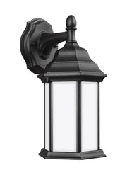 Sevier 12.5" Satin Etched Outdoor Wall Lantern in Black