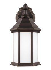 Sevier 12.5" Satin Etched Outdoor Wall Lantern in Antique Bronze