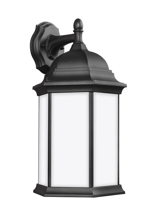 Sevier 18.75" Satin Etched Outdoor Wall Lantern in Black