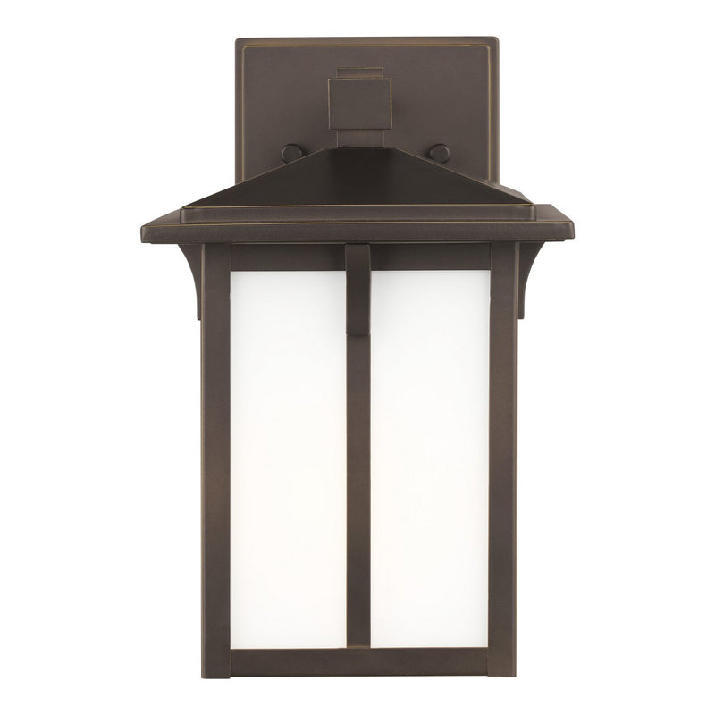 Tomek 10.6" Etched Glass Outdoor Wall Lantern in Antique Bronze