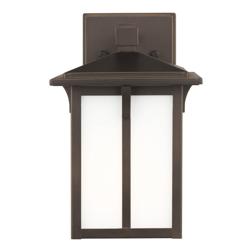 Tomek 10.6" Etched Glass Outdoor Wall Lantern in Antique Bronze
