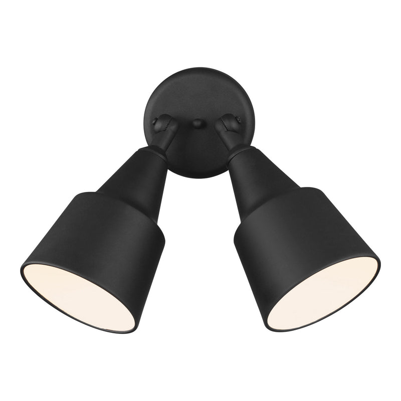 Flood Light Two Light Adjustable Swivel Flood Light in Black