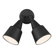 Flood Light Adjustable 2-Light Outdoor Wall Sconce in Black