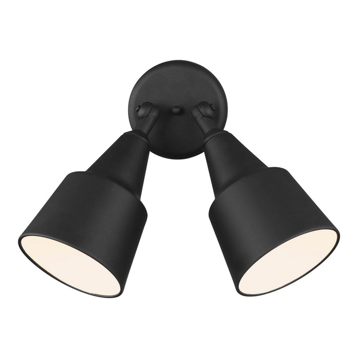 Flood Light Two Light Adjustable Swivel Flood Light in Black